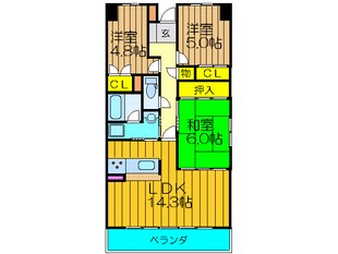 グラン・コート樟葉南（406）の物件間取画像